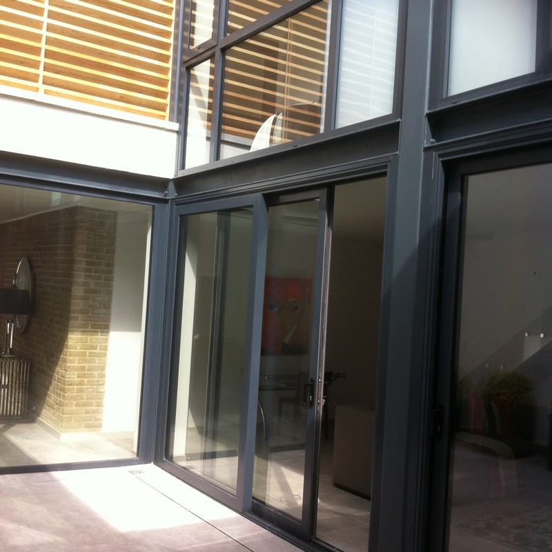 Anthracite aluminium sliding patio doors fitted in Streatham Hill